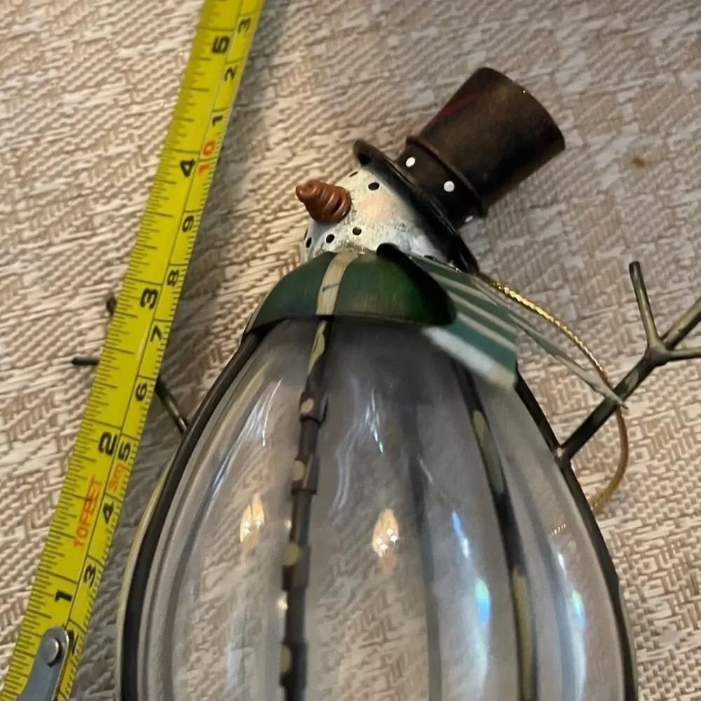 Christmas ornament snowman glass